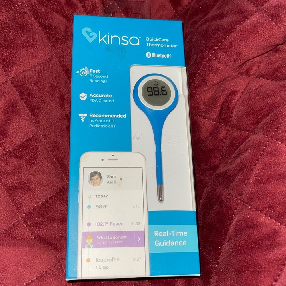 NIB- Kinsa Quick Care Bluetooth Smart Oral Thermometer, Real Time Guidance
